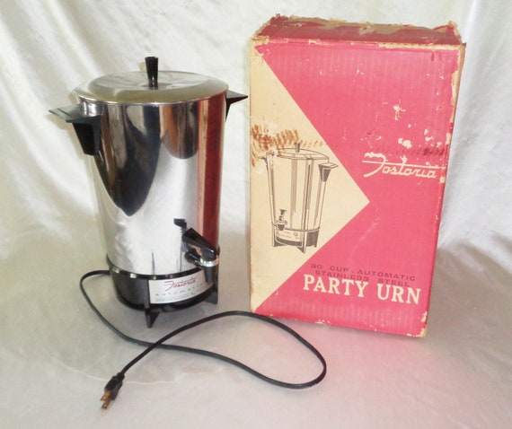 Vintage Fostoria Percolator Coffee Maker 30 Cup Automatic Coffee Party Urn in Original Box Etsy