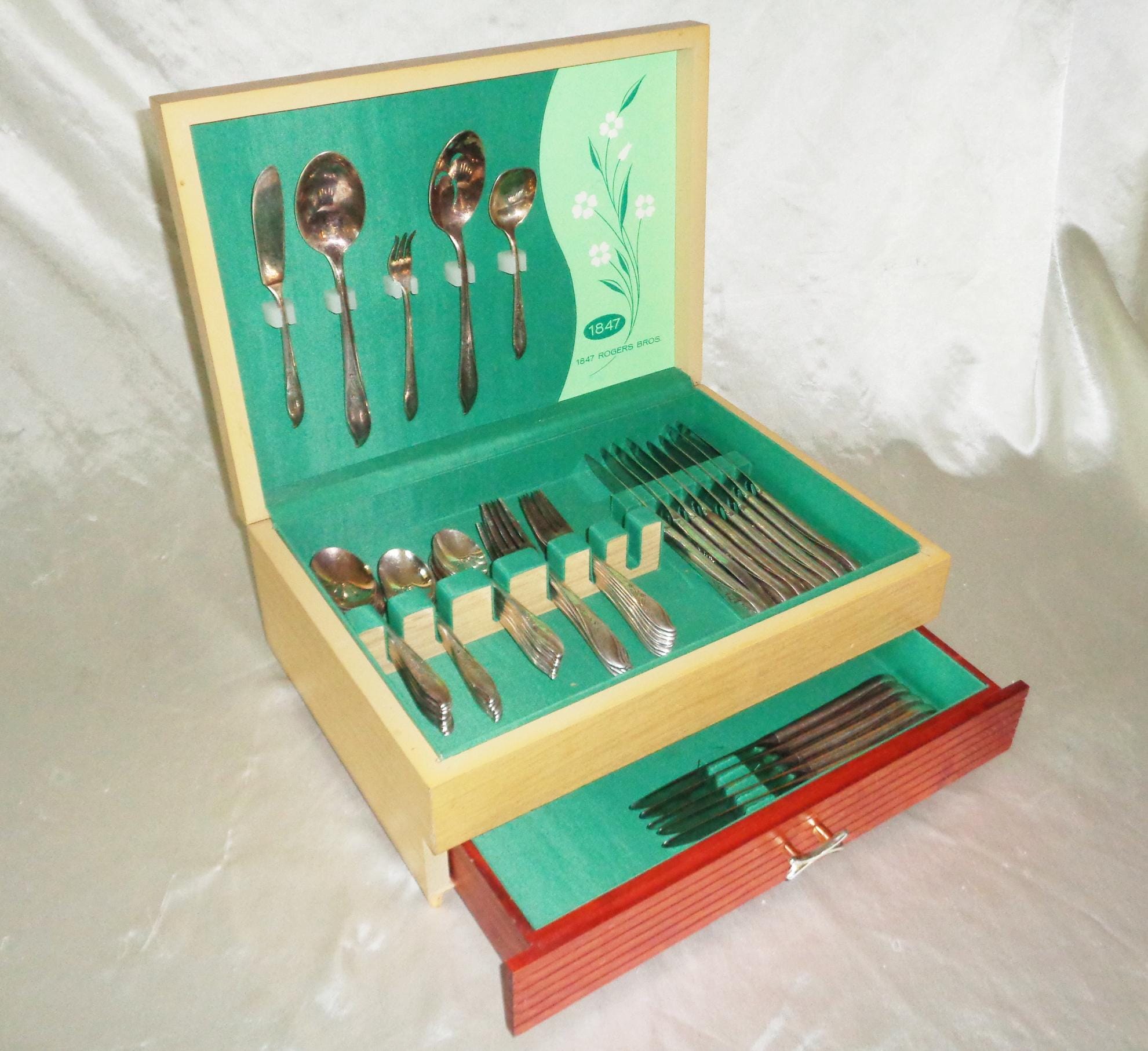 1847 Rogers Bros Silver Plate Flatware Set - Spring Time Pattern