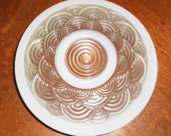 Coprilampada di ricambio per lampadine a globo con cerchi a bolle bianchi e trasparenti - Cerchio Fitter da 10", stile vintage, stile moderno di metà secolo