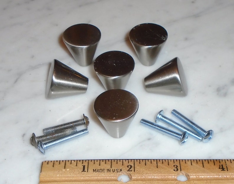 6 Hickory Hardware Satin Nickel Triangular Cone Drawer Pull Door Handle Knobs For Fast Shipping Antiques Architectural & Garden