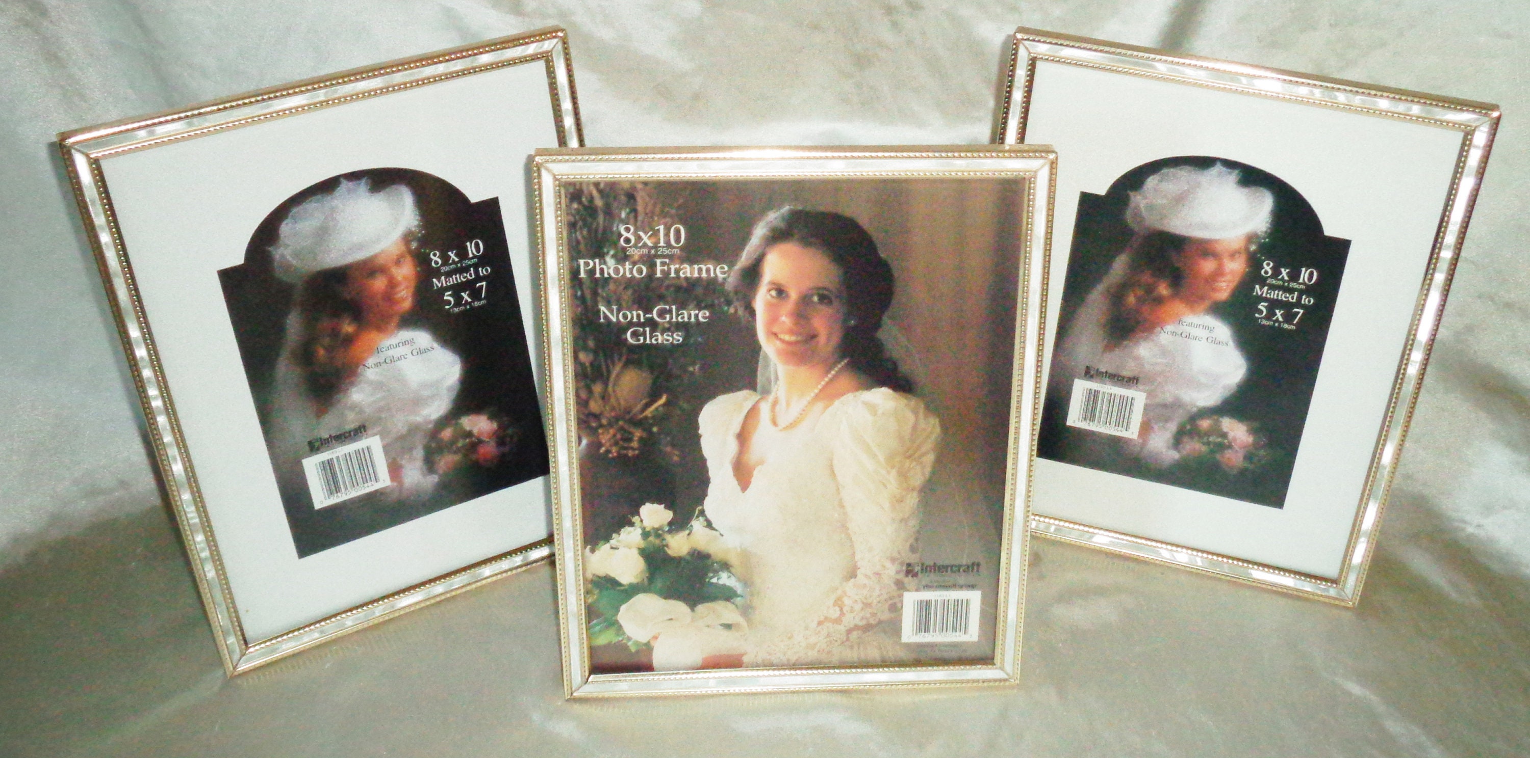 3 Vintage Decorative Metal W Pearl Edge Picture Frames From the