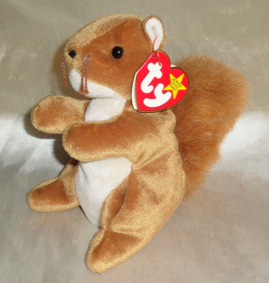 Ty Beanie Babies Baby 1996 Nuts Squirrel January 21 1996 W Etsy