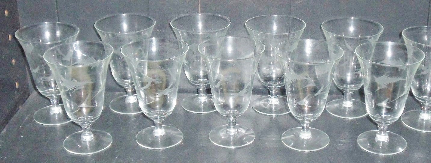 Fostoria Etched Delicate Dainty Water Tumblers 10 Elegant - Etsy