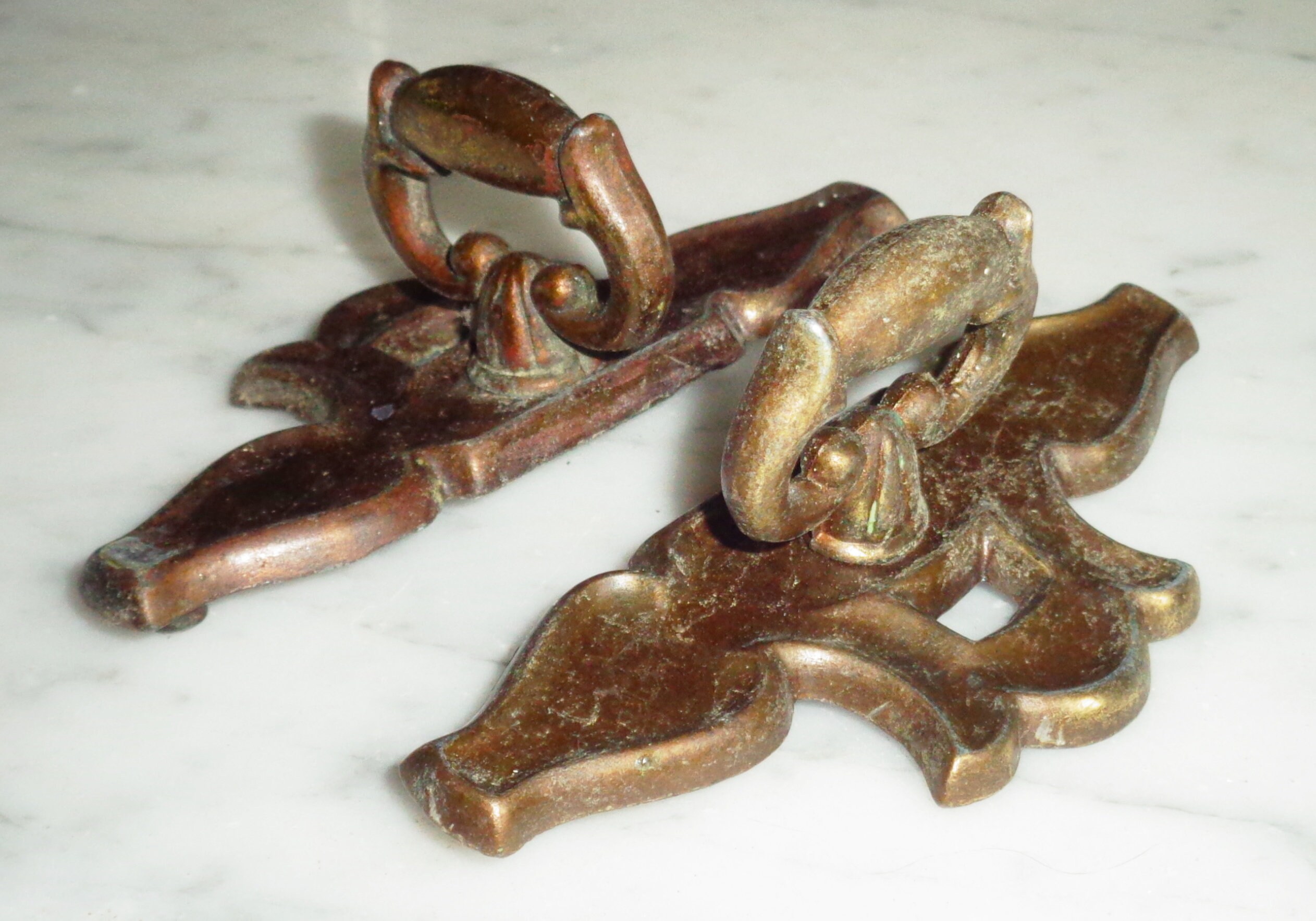 2 Vintage 3286 Latón Gabinete Puerta Manijas & | Etsy