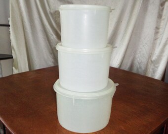  Tupperware Small Canister Scoop with Handle Classic Sheer  White: Other Products: Home & Kitchen