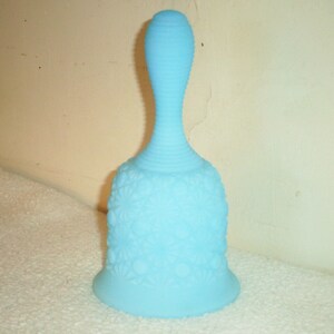 Fenton Baby Blue Daisy & Button pattern Dinner Bell, vintage glassware