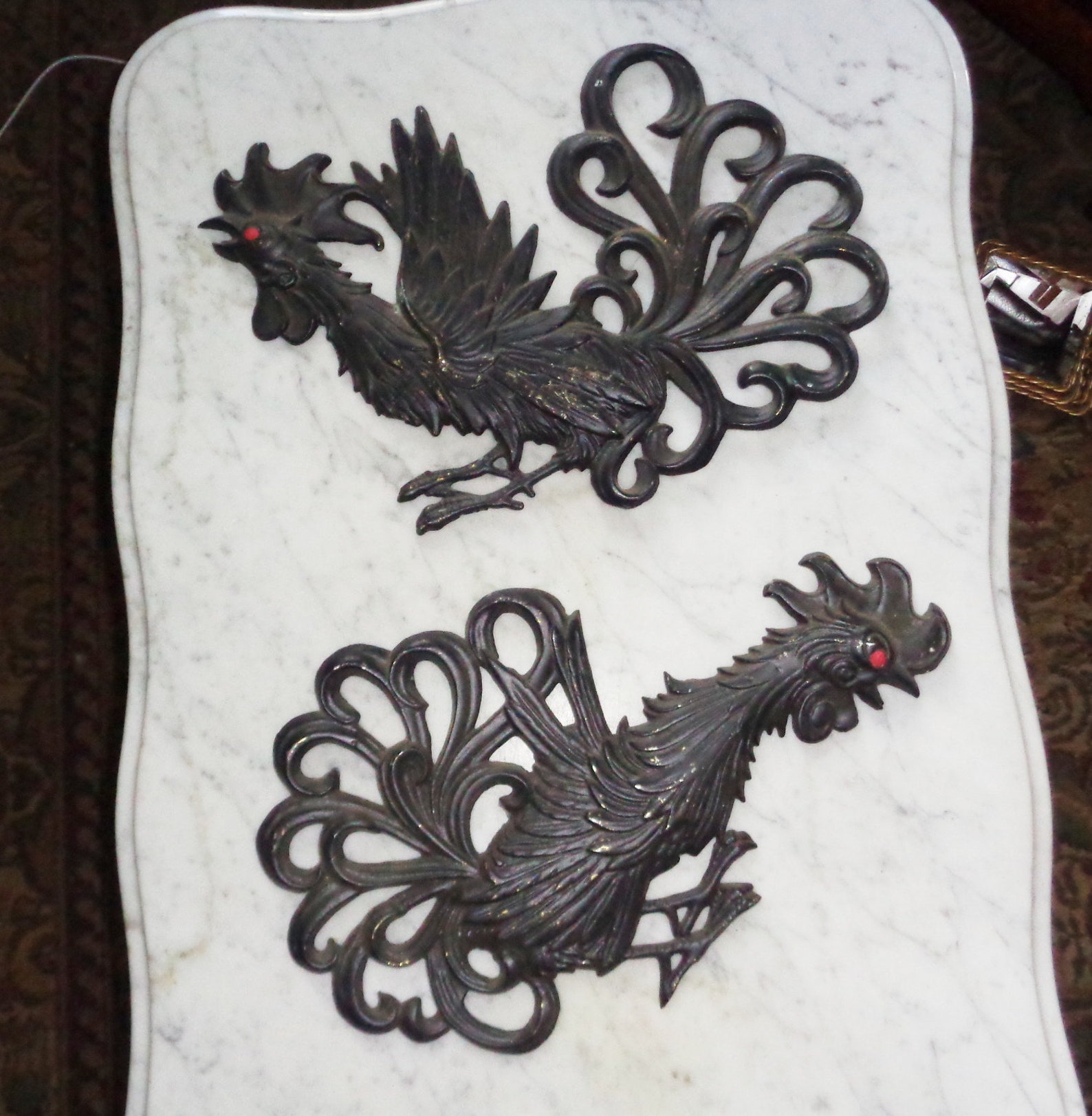 Norleans Japan Rooster Set 15 X 10 Inch Vintage Retro Mid Century Large ...