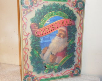 The Night Before Christmas 1995 Classic Edition Oversized Hardcover Book by Clement Moore, 13 1/4x10inch