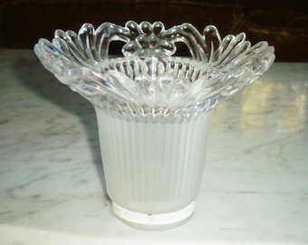 Holophane  Hallway Theatre Wall Sconce or Fixture Lotus Flower Leaf Glass Shade ~ Antique Art Deco