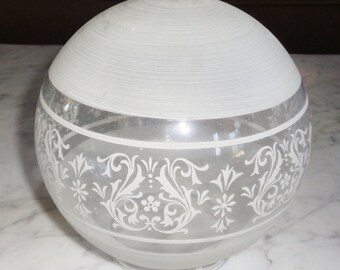 Copertura per lampadina a globo vintage da 6 pollici con motivo a foglie smerigliate e trasparenti, stile vintage.