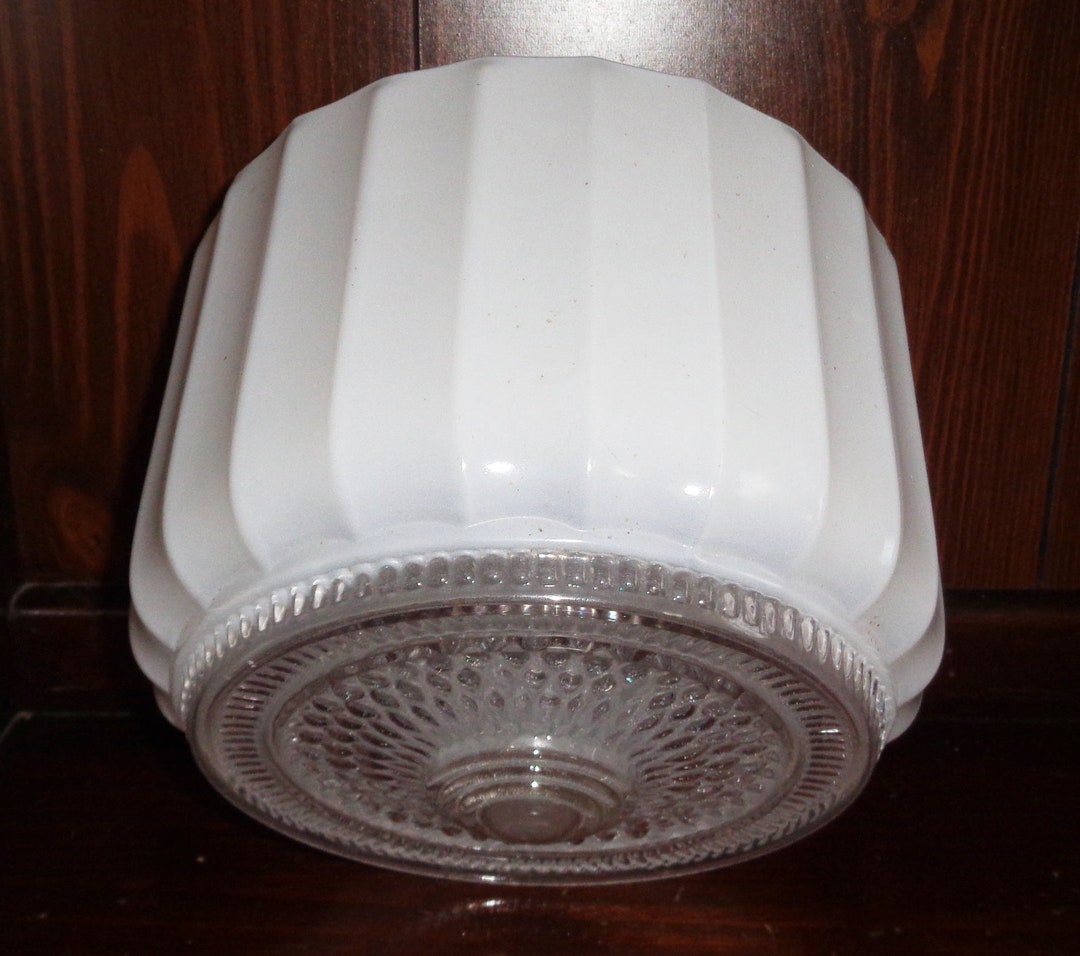 Bullseye Skyscraper Glass Light Fixture Cover Shade 8x 8 1/4 Inch