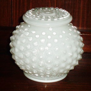 Hobnail globe Shade for swag light or Sconce Fixture, 4 1/2 inch Vintage White & Clear Glass
