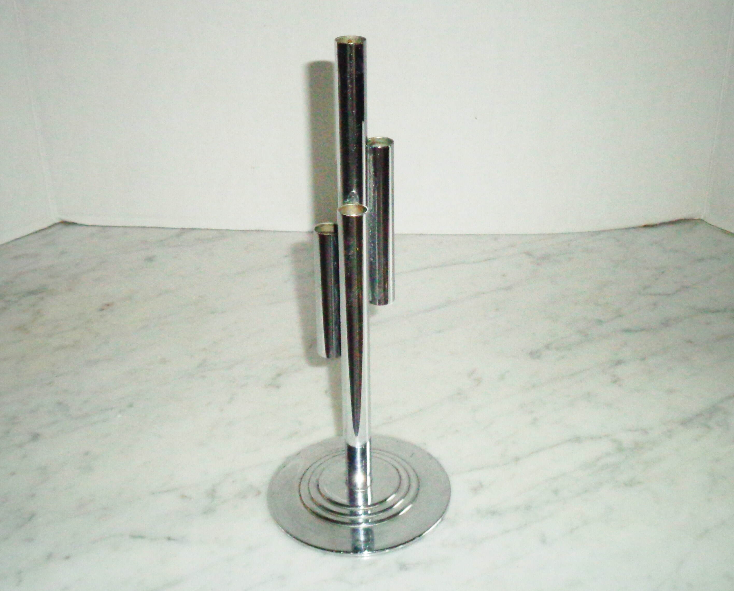 Chase USA Retro Atomic Stainless Steel 4 Stem Flower Vase Pen Holder