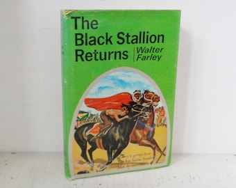 The Black Stallion Returns 1945 HC Book w DJ by Walter Farley printed by Random House, Spine Numbered F-2
