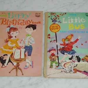Storie Book Happy Birthday Book & The Little Bus That Liked Home Best 1955 by Fernand Spertus
