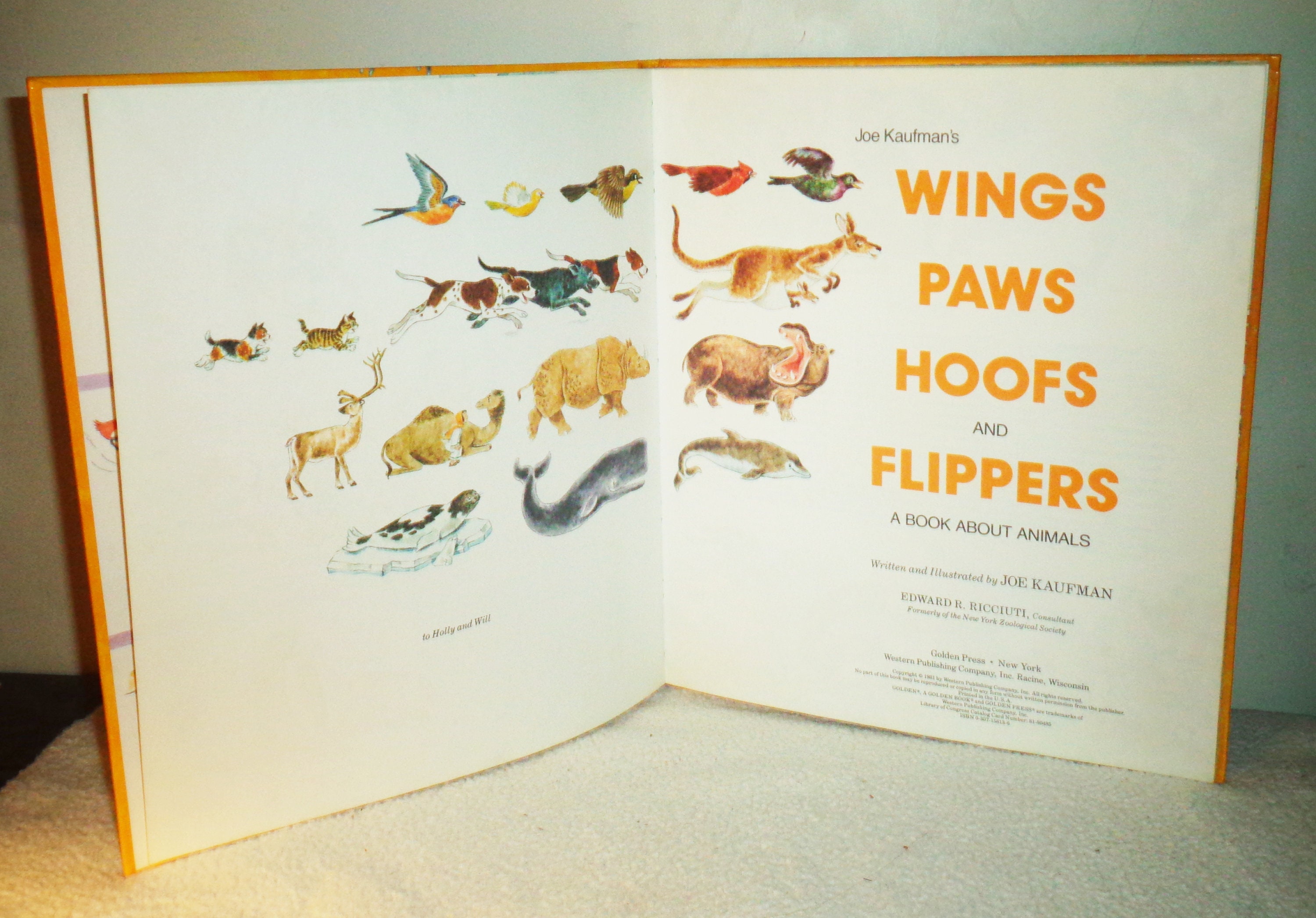 1981 Joe Kaufman's Wings Paws Hoofs & Flippers A Book Etsy