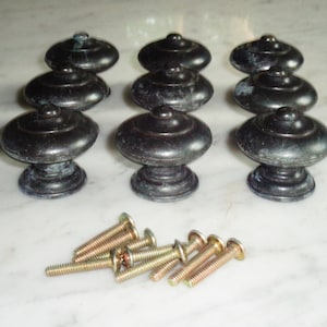 9 Vintage 1 1/2inch Hollow Convex Mushroom Bullseye Cabinet Drawer Pull Knobs