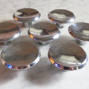 7 Chrome 2inch Amerock Ajax Modern Round Concave Beveled Knob Cabinet Door Pulls
