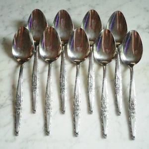 Rose Edelstahl Japan 7 1/2 Zoll Set 9 Tisch Suppenlöffel