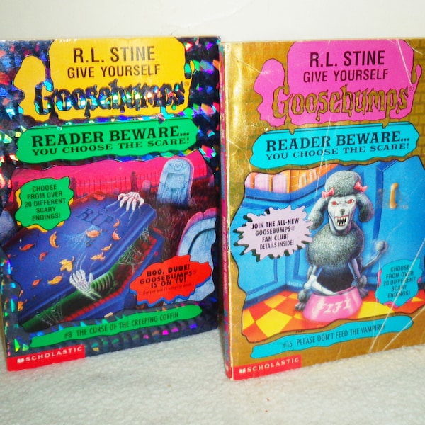 Rl Stine Goosebumps GIVE YOURSELF...CYOA Choose Your Own Scare soft cover Books ~ #8 & #15