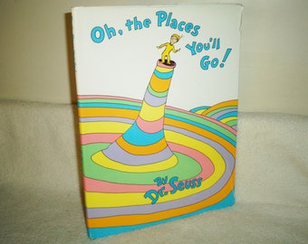 Oh The Places You'll Go 1990 HC Dr Seuss Book with Dust Jacket ~ Random House