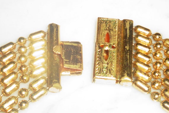Copper Brass Bead Interlocking clasp Vintage 7 St… - image 5