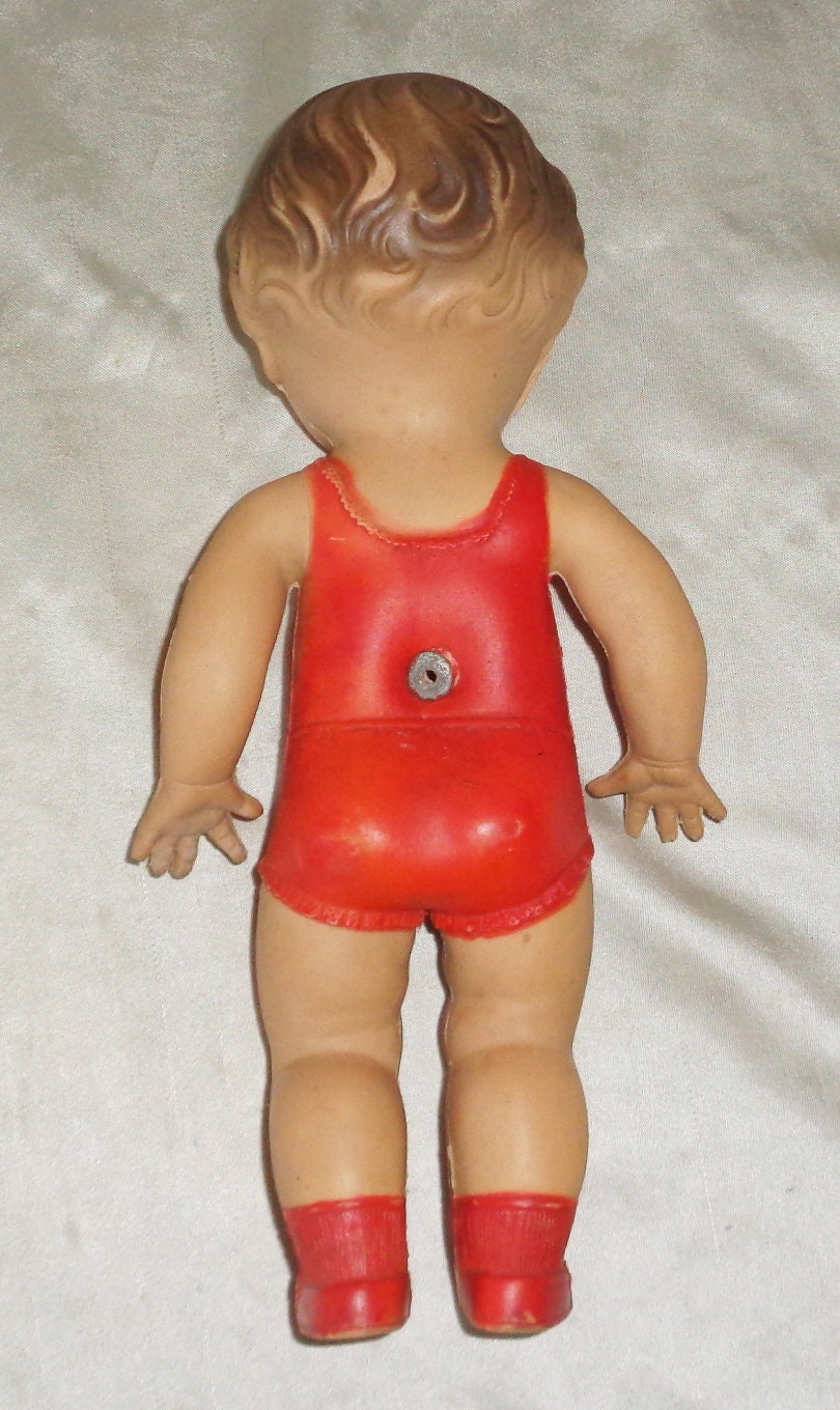 Jouet TOD L Dee Squeaky – Poupée Bébé Fille En Caoutchouc – Sun Rubber Company USA – Années 80/90