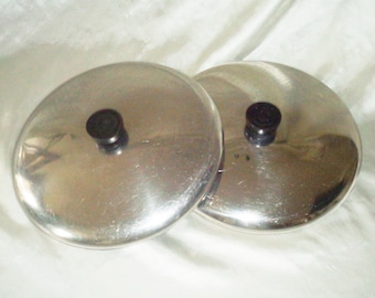 10 inch Set of 2 Skillet Revere Ware Stainless Lids only, Vintage