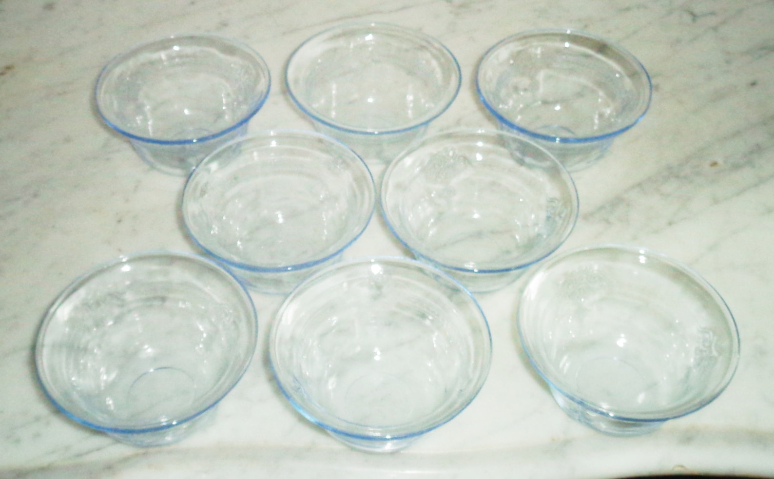 8 Vintage fire King Oven Glass Blue Philbe Custard Etsy