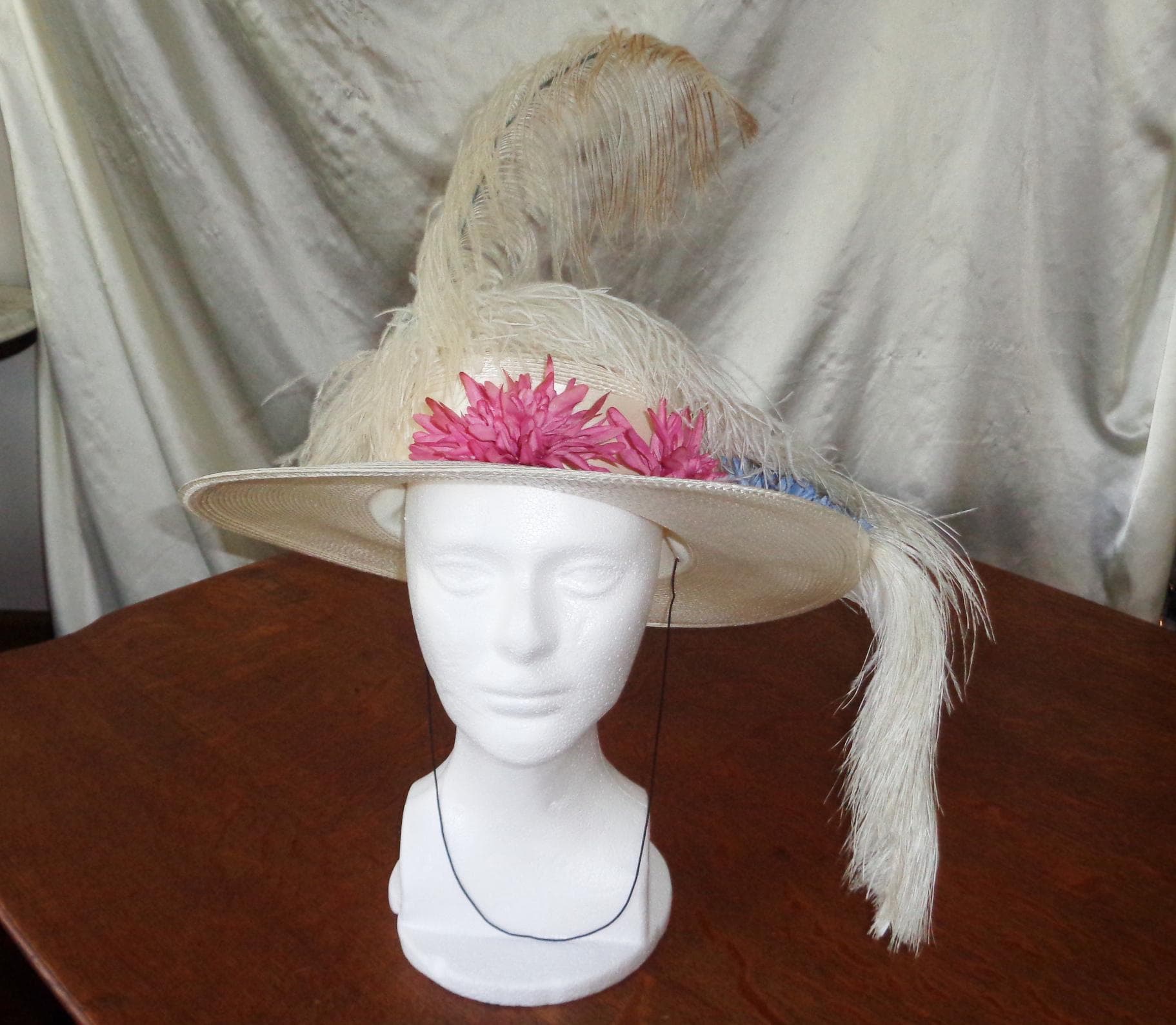 Vintage mid century feather woven elegant hat. 1940s Feather Hat - Etsy main image 3