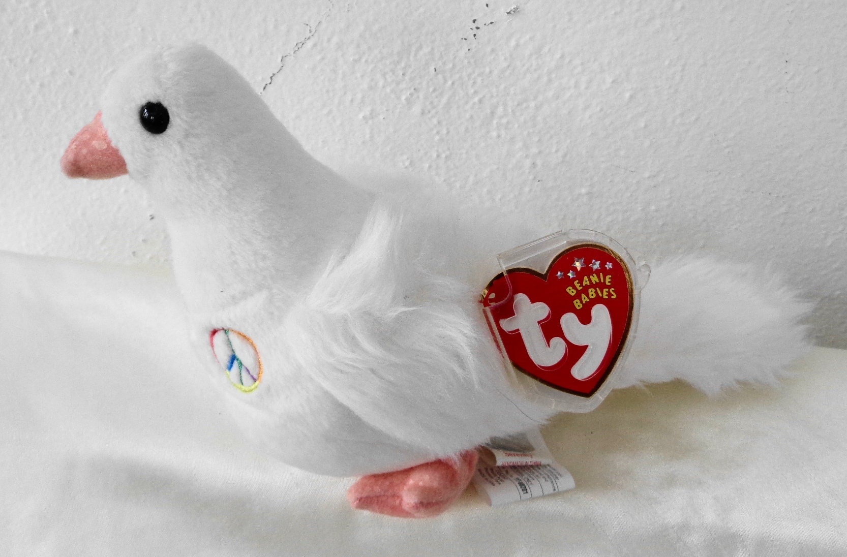 2002 Ty Beanie Babies Serenity White Dove Bird Birthday February