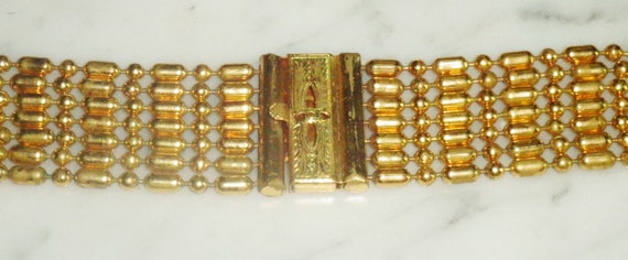 Copper Brass Bead Interlocking clasp Vintage 7 St… - image 3