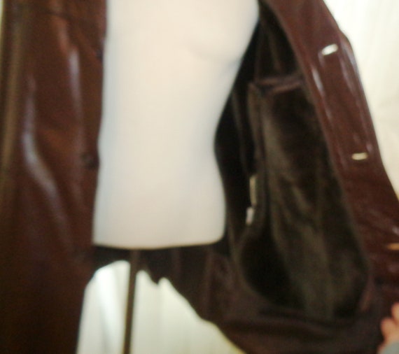 Bermans Mens Brown Leather Coat, Size 44 , Lined … - image 7