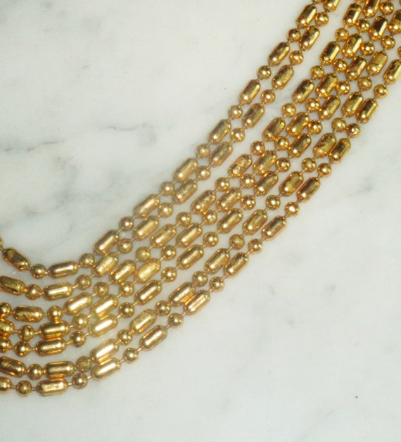 Copper Brass Bead Interlocking clasp Vintage 7 St… - image 4