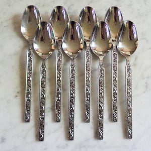 8 Stella Rose Stanley Roberts Stainless Steel Japan 7 1/2in Table Soup Spoons