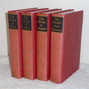 Works of Doyle, Harte, Haggard & Great Romances- Vintage Walter J Black Readers Service HC Book set