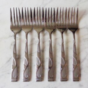 Oneida Stainless Tuscany 7 1/8 inch Set of 6 Salad Dessert Forks