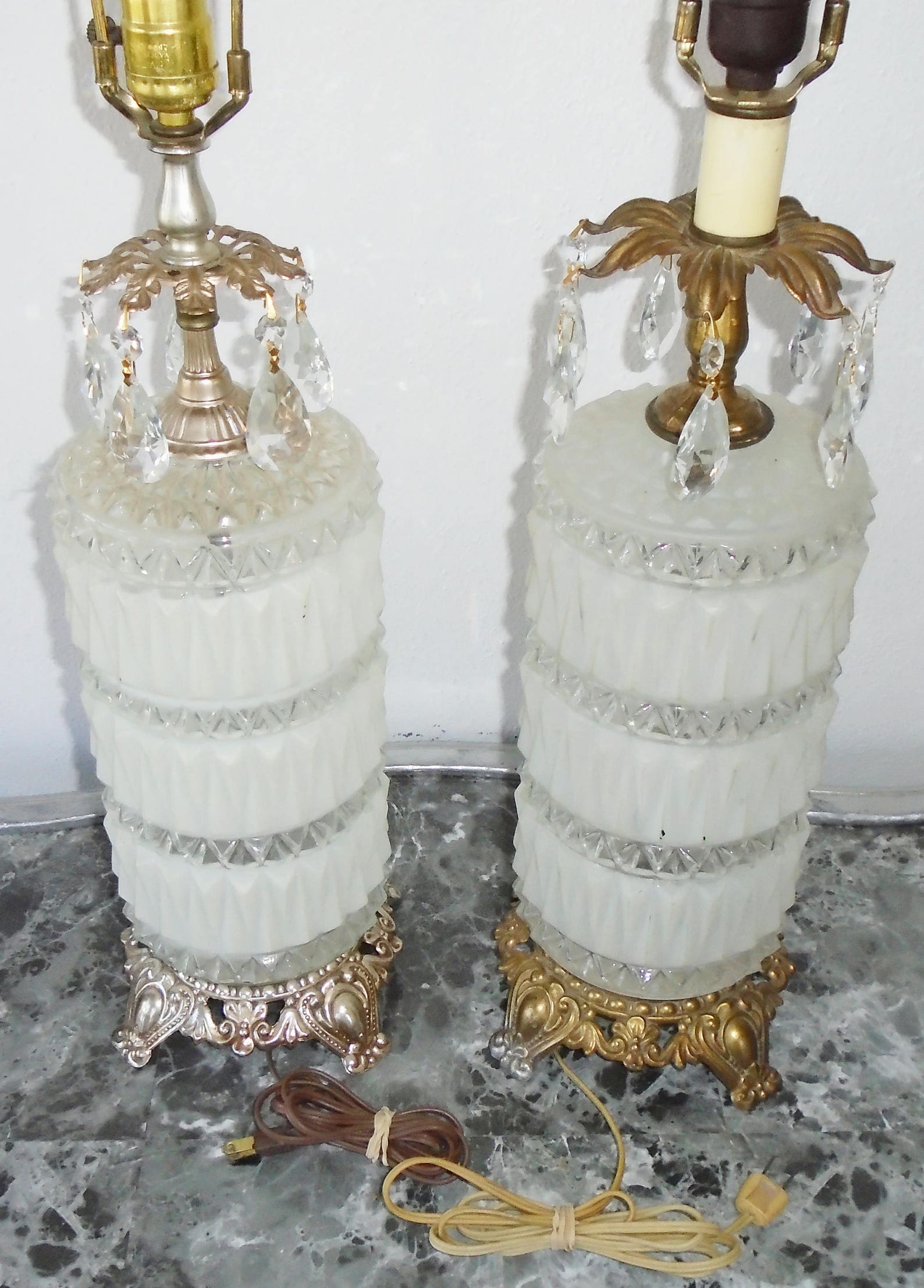 French Provincial Table Lamp Set Vintage Mid Century John Etsy