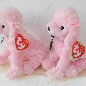 2001 Ty Beanie Babies 2 Brigitte Dogs bday April 20, 2000 Error Tags PE Pellets