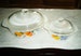 Vintage Fire King Gay Fad 1 1/2Qt & 1 pt Round Casserole Dishes with Lids 