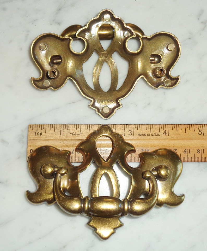 Chippendale Batwing Brass Drawer Pulls B1380 Set of 6 Vintage Etsy
