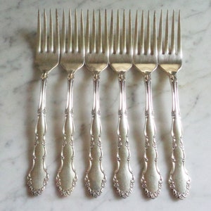 Flirtation 1881 Rogers Silver plate 7 1/4 inch Set of 6 Dinner Forks