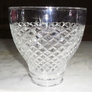 Diamond Pattern Crystal Wall Sconce Fixture Diffuser Shade ~ 5 x 5 inch with 2 inch fitter rim