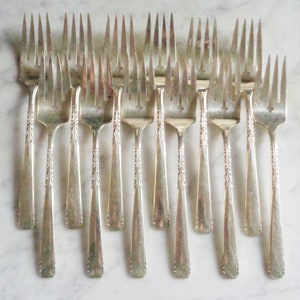 Banbury Brookwood Wm A Rogers A1 Plus Oneida set of 12 Silver Plate Salad Dessert Forks