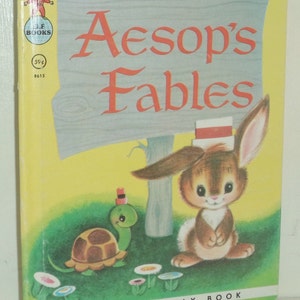 Aesop's Fables Rand McNally Elf Book 59c 1952 #8615 Vintage childrens Book