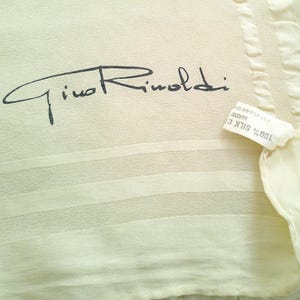 Gino Rinoldi White 100% Silk Crepe De Chine Made in Italy Scarf Shall ...