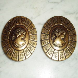 Tiradores para cajones y armarios HYER de latón CAMEO, juego de 2 de 8,25 cm (3 1/4 pulgadas), estilo vintage de mediados de siglo.