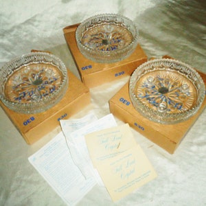 3-Lite Taper Princess House Lead Crystal Candle Holder #830, Set of 3