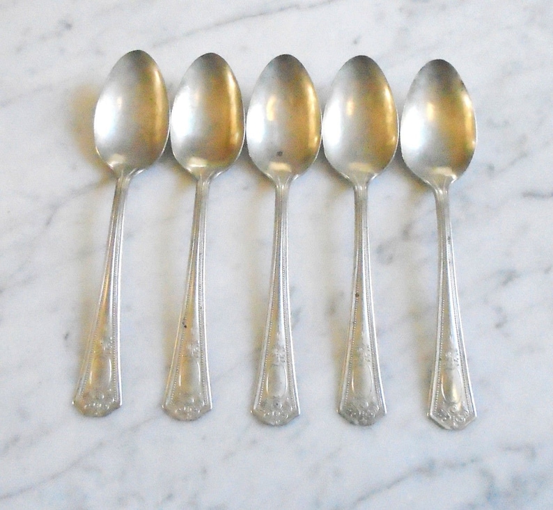 Rogers Nickel Silver Plate 6 Inch Set of 6 Teaspoons No Etsy