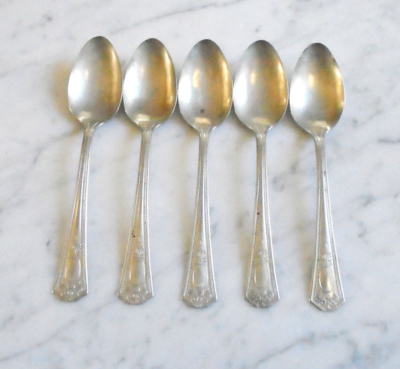Rogers Nickel Silver Plate 6 Inch Set of 6 Teaspoons ~ No Rogers Nickel Silver Plate 6 Inch Set of 6 Teaspoons ~ No